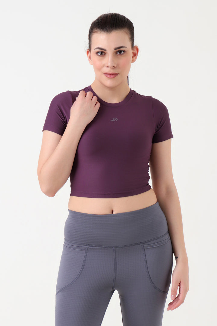 Super Stretch Training Crop Top Plum
