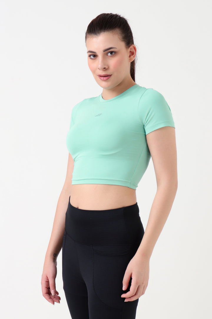 Super Stretch Training Crop Top Sea Green
