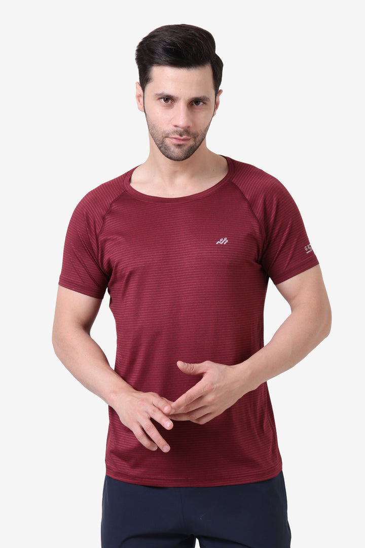 Raglan Sleeve High Performance T-shirt Maroon