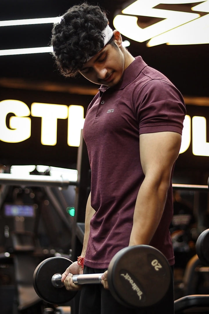 Melange Polo T-Shirt Mulberry