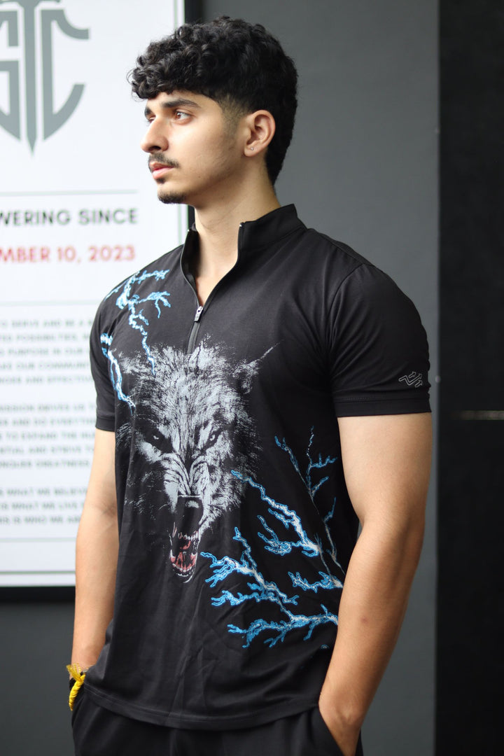 Thunderwolf Quarter Zip Tshirt Black