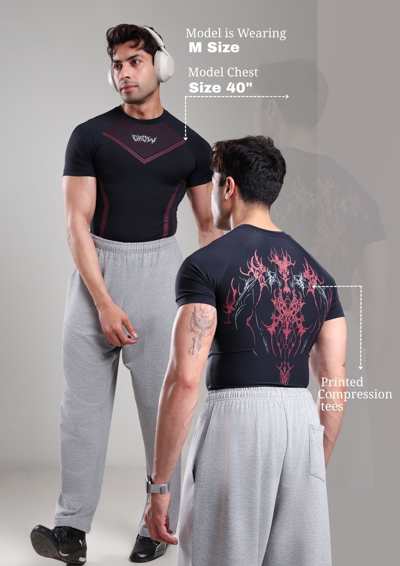 GROW Alpha Compression Black/Maroon