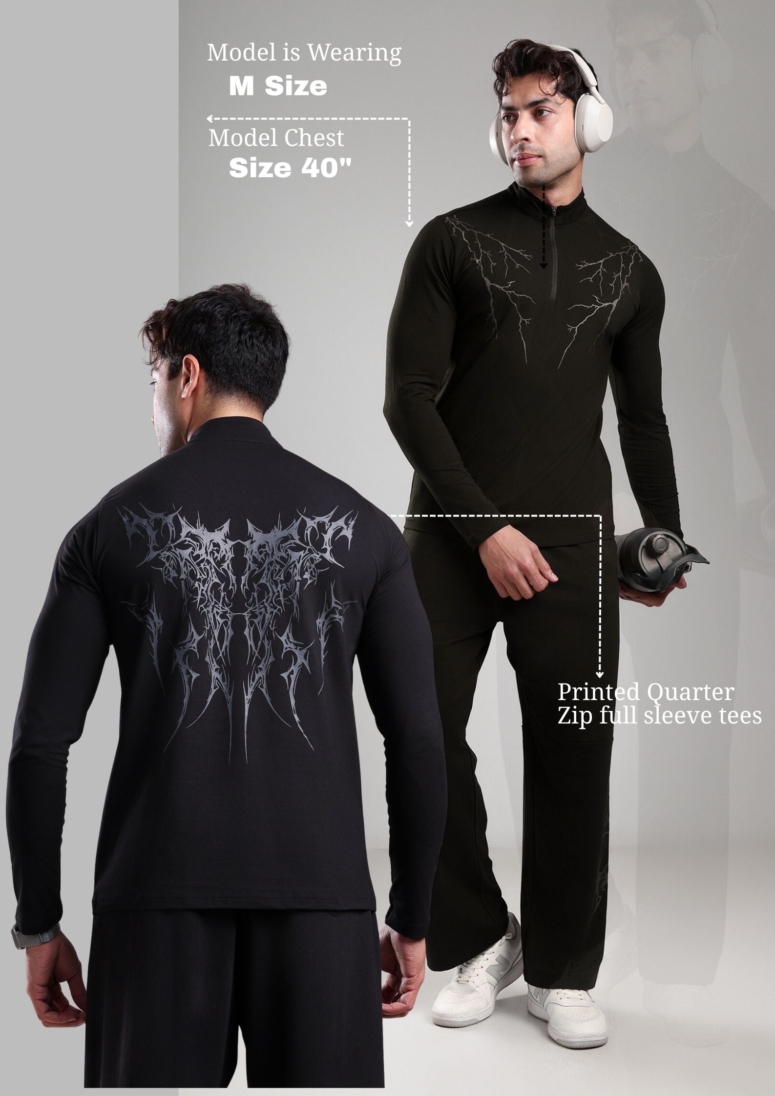 GROW ThunderFlex Zip Tshirt Black