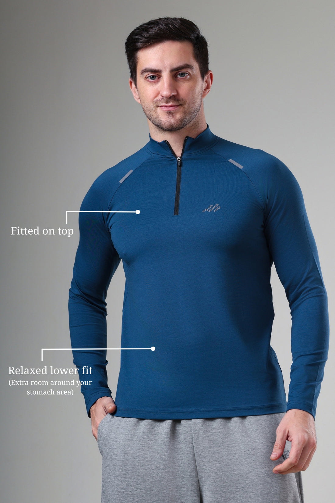 Raglan Quarter Zip T-Shirt Airforce