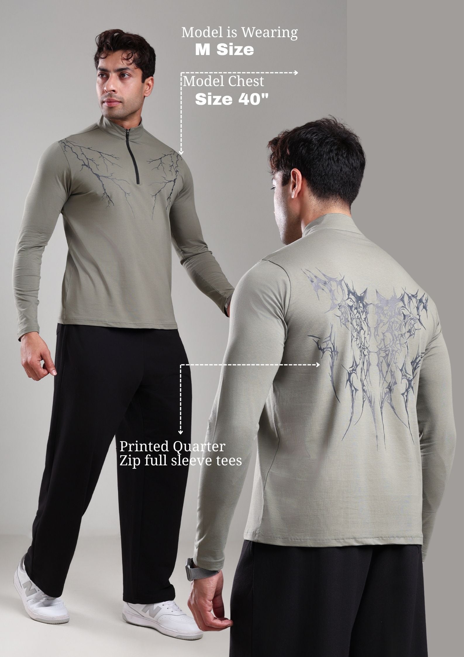 GROW ThunderFlex Zip Tshirt Mid Grey