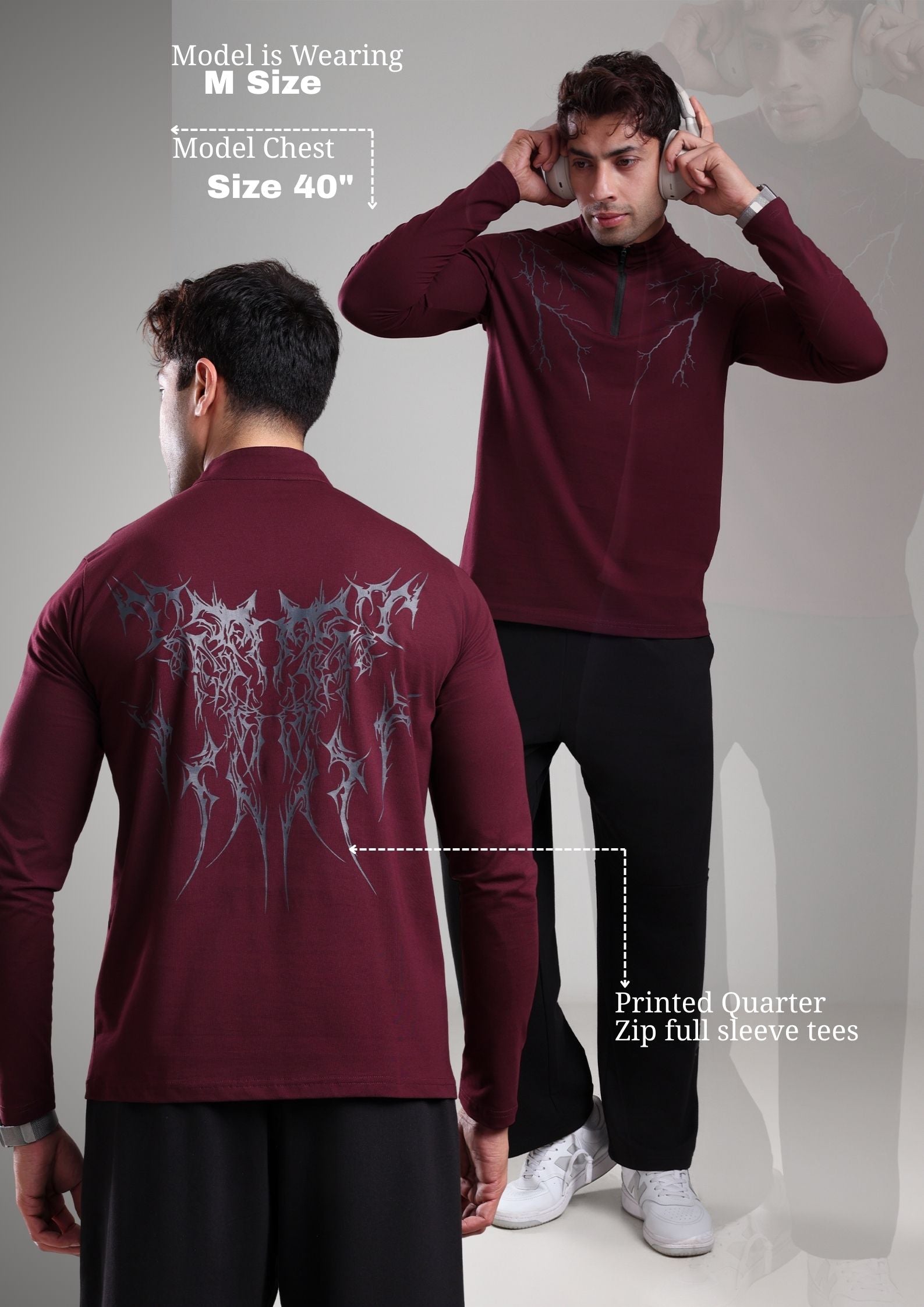 GROW ThunderFlex Zip Tshirt Wine