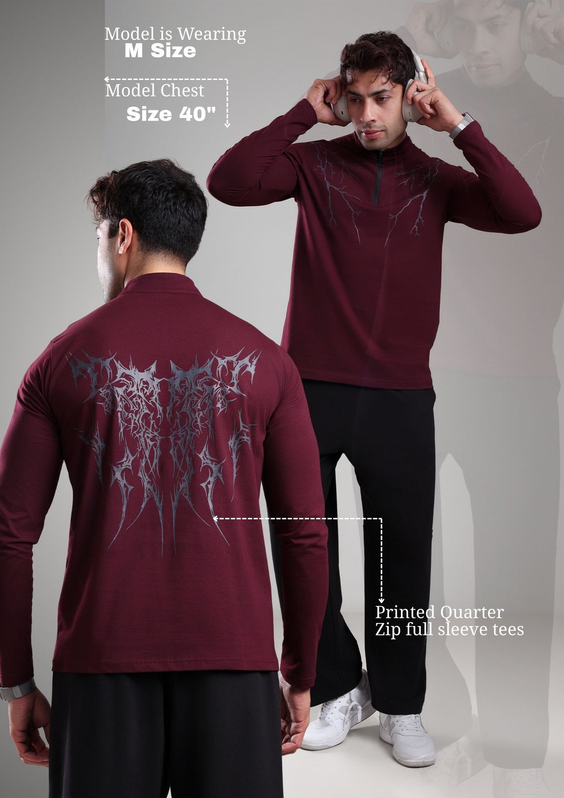 GROW ThunderFlex Zip Tshirt Wine