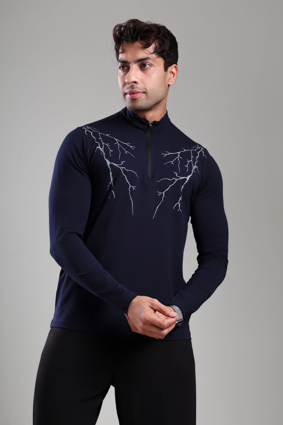 GROW ThunderFlex Zip Tshirt Navy