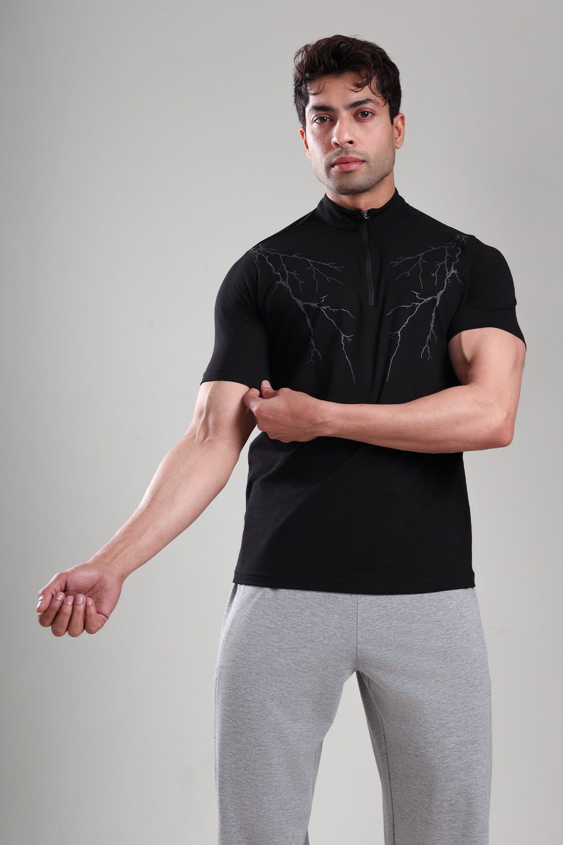GROW AlphaFlex Quarter Zip Tshirt Black