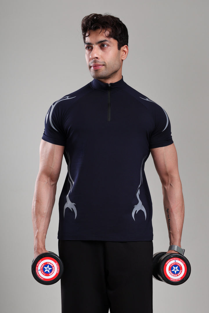 GROW ShadowTribe Zip Tshirt Navy