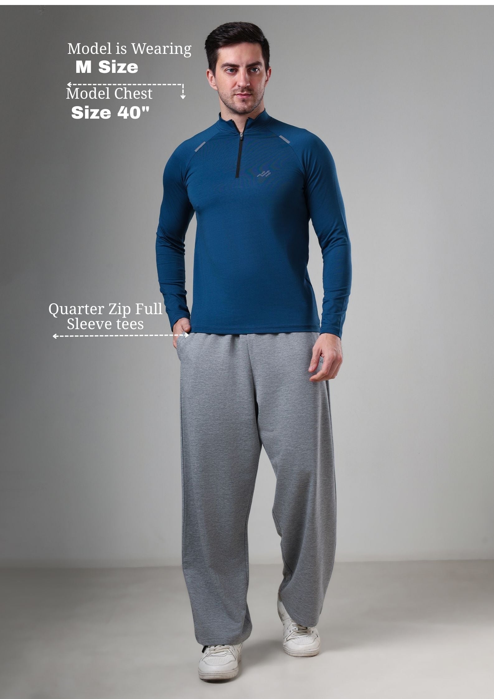 Raglan Quarter Zip T-Shirt Airforce