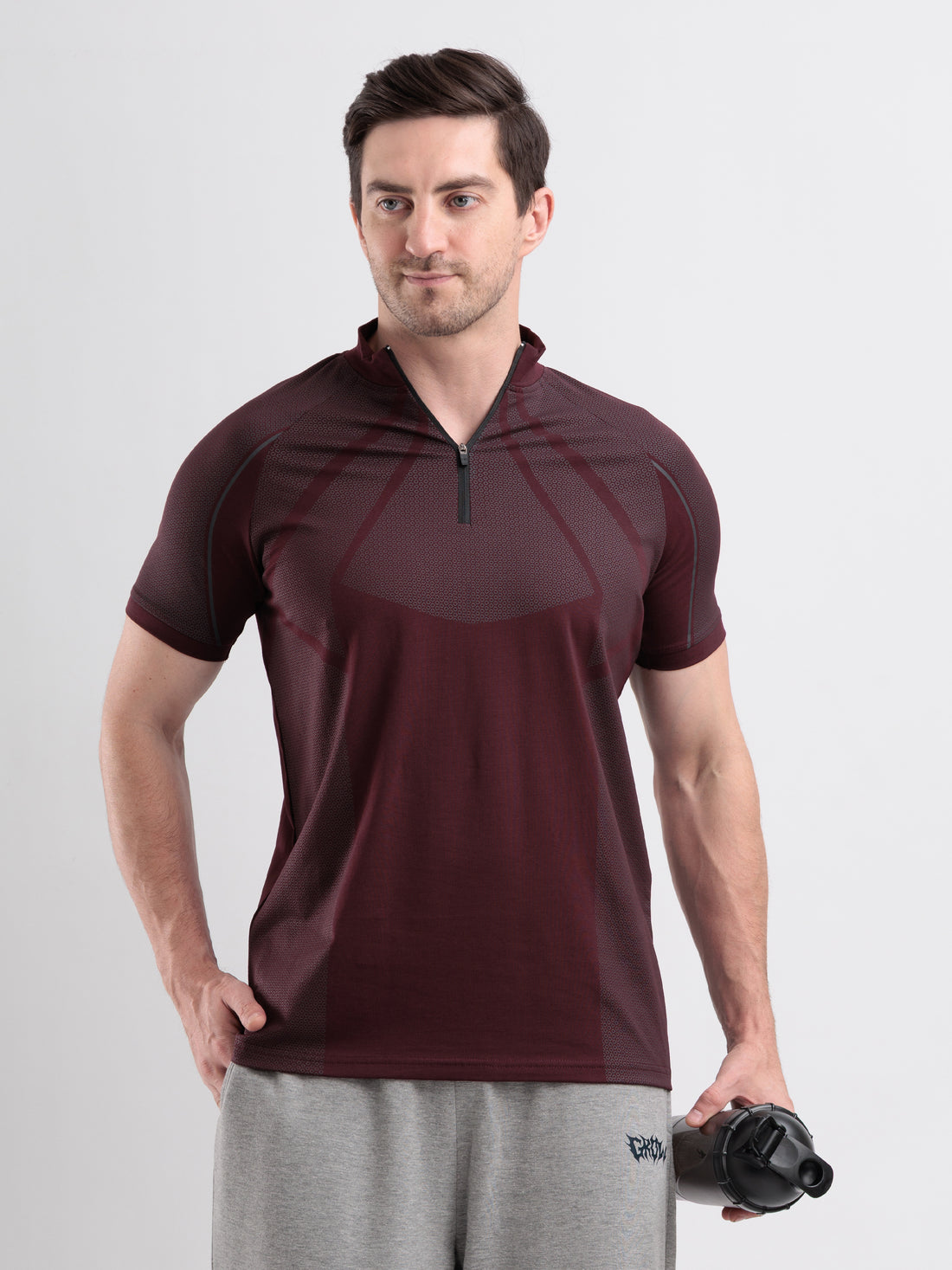 GROW Elevate Quarter Zip Tee Wine