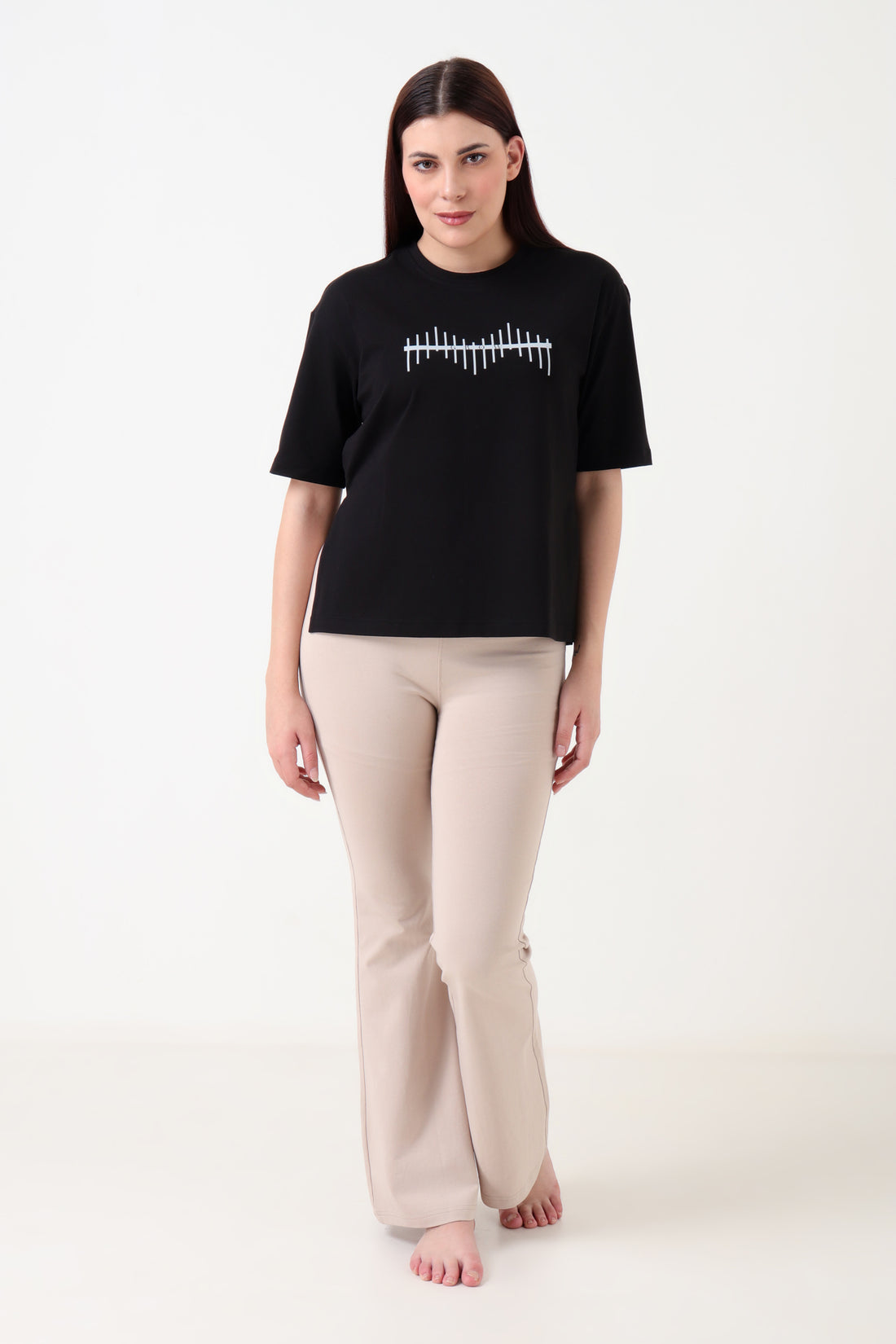 Oversized Slit Tshirt Black