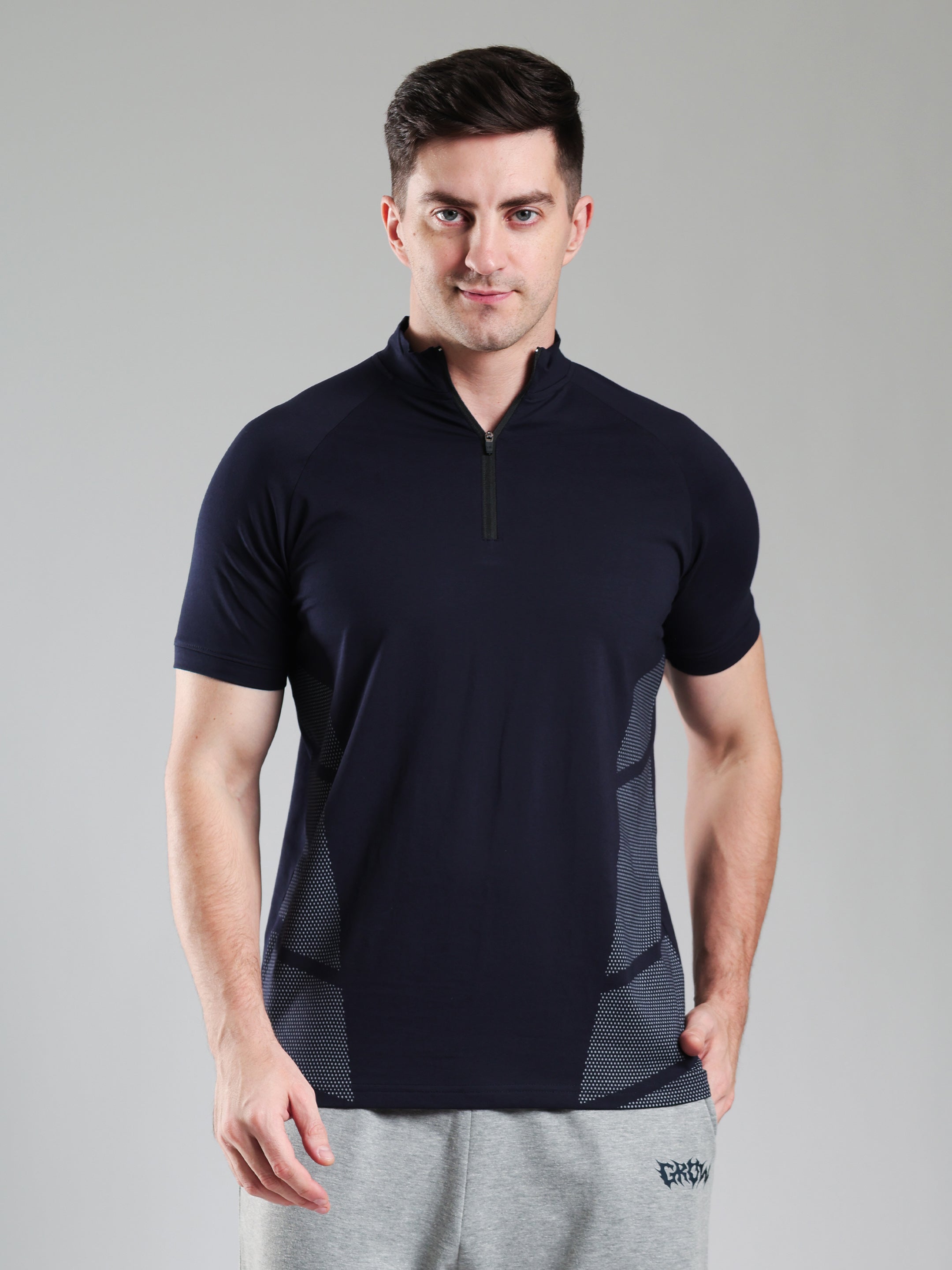 Half Quarter Zip Performance T-Shirt Navy