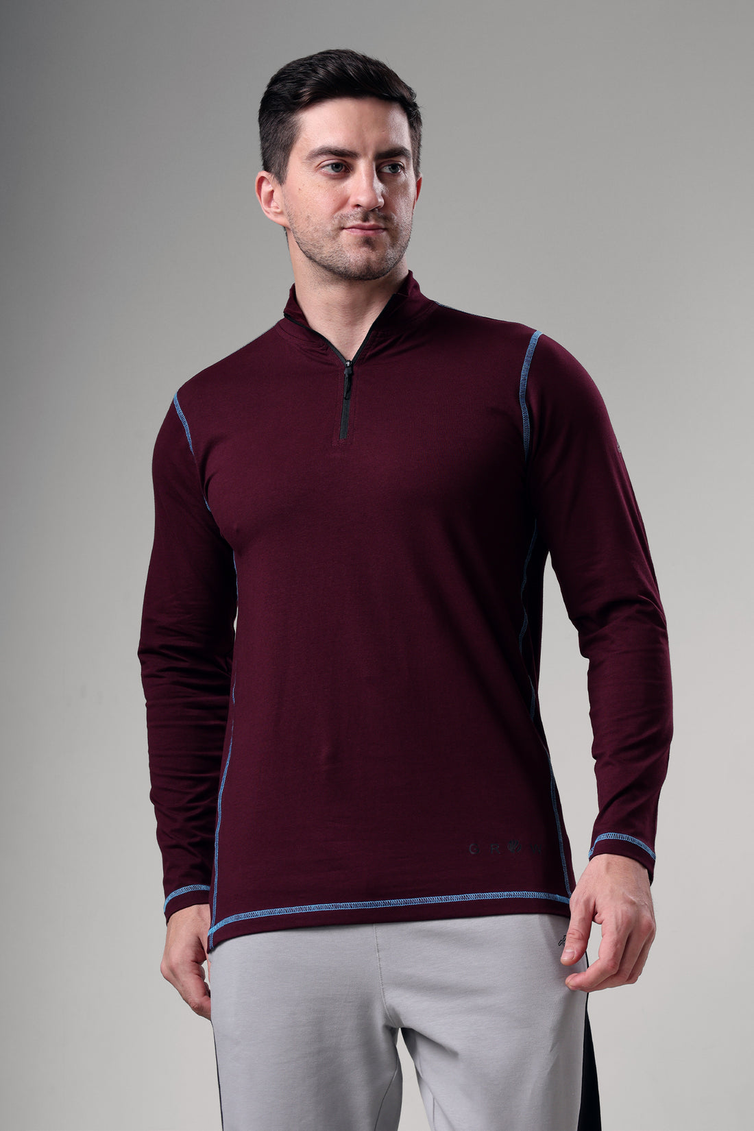 Grow 5T Quarter Zip T-shirt Wine