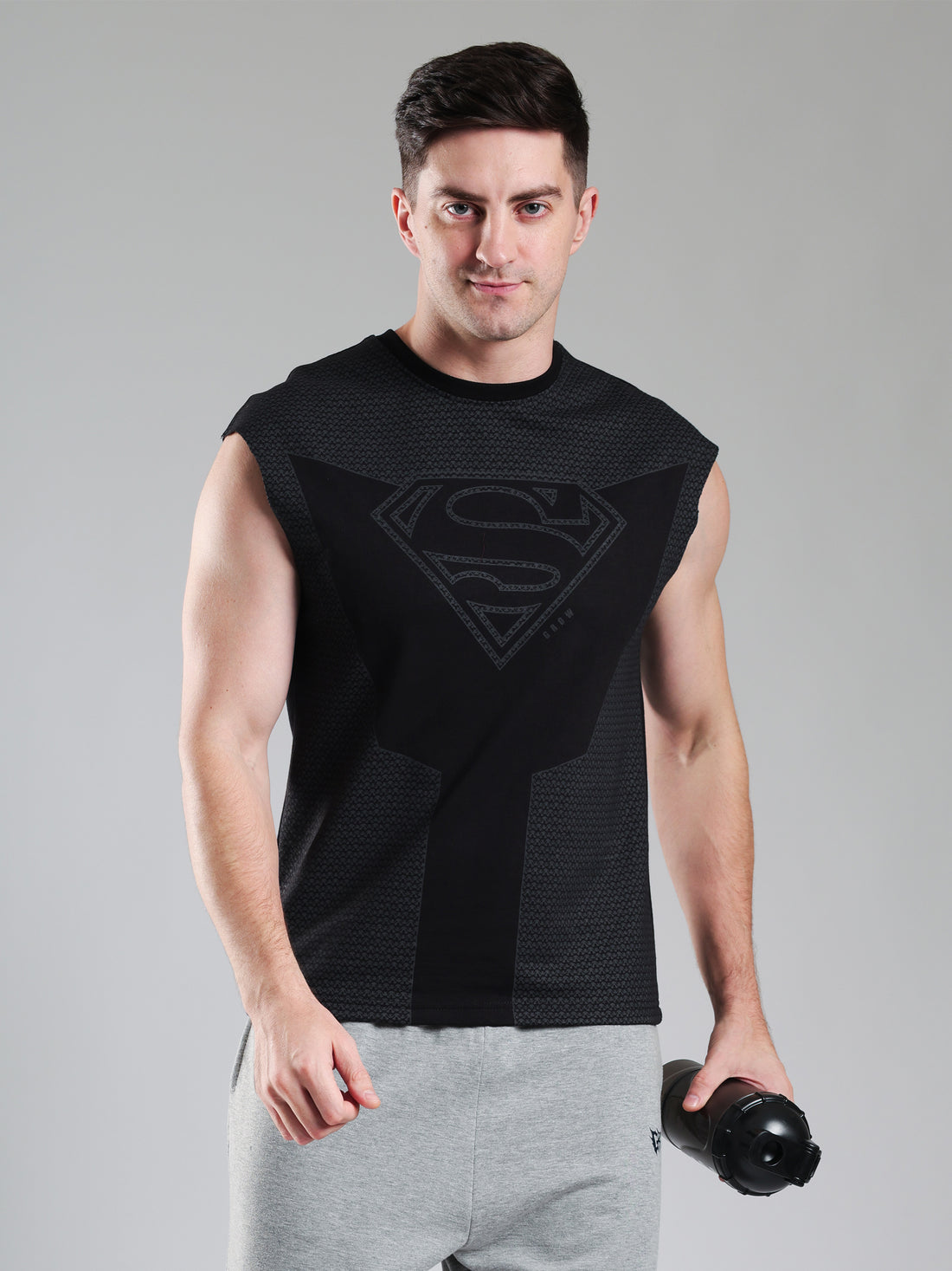 Superman Capsleeves Tee Black