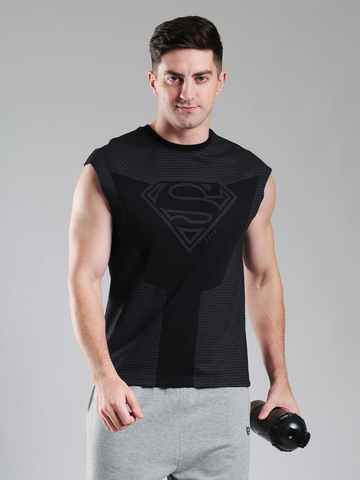 Superman Capsleeves Tee Black