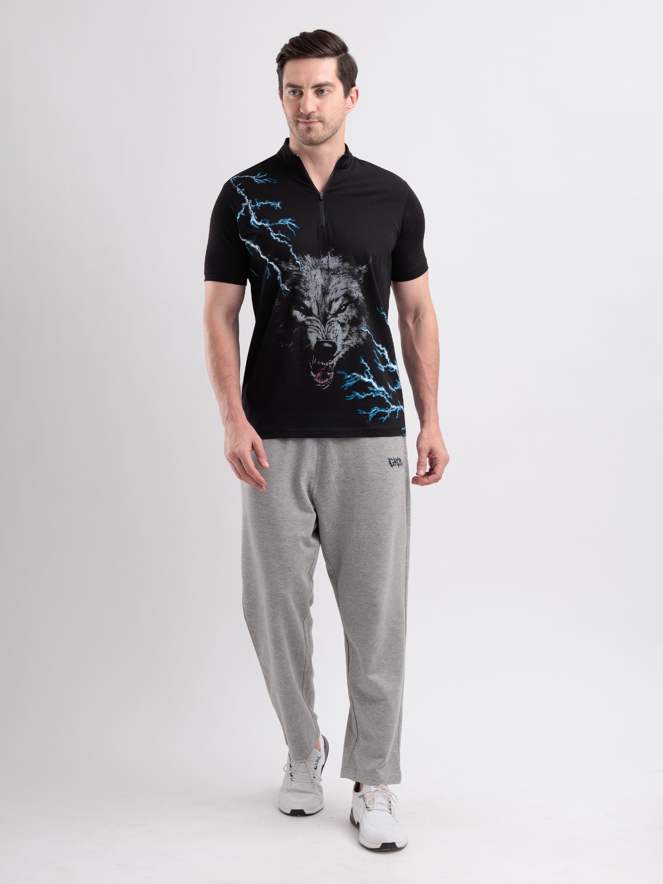 Thunderwolf Quarter Zip Tshirt Black