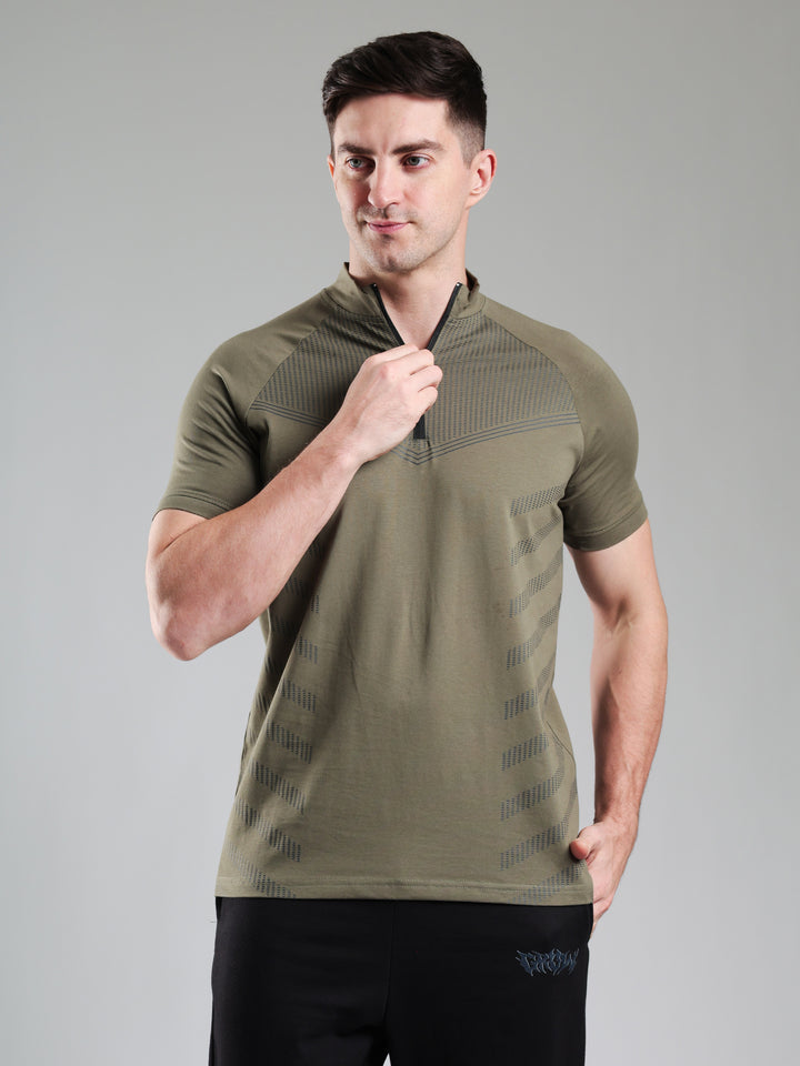 Grow AeroFlex Quarter Zip T-Shirt Mid Grey