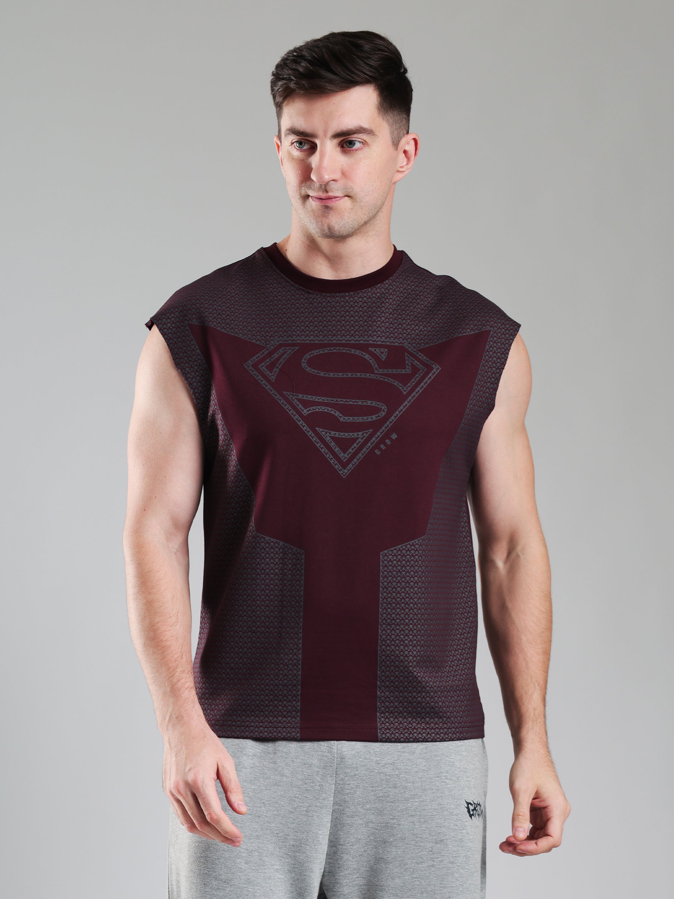 Superman Capsleeves Tee Maroon