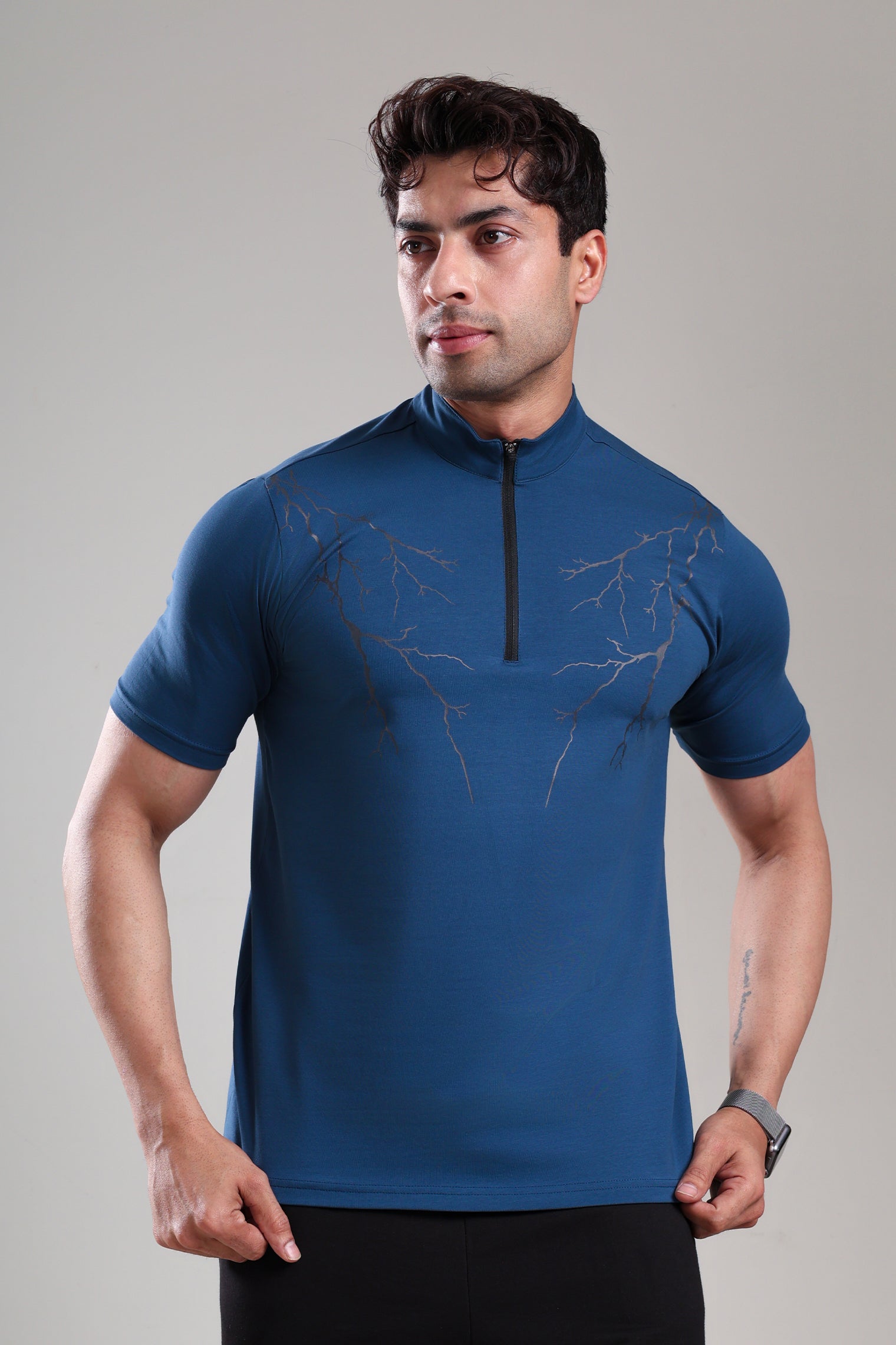 GROW AlphaFlex Quarter Zip Tshirt Airforce