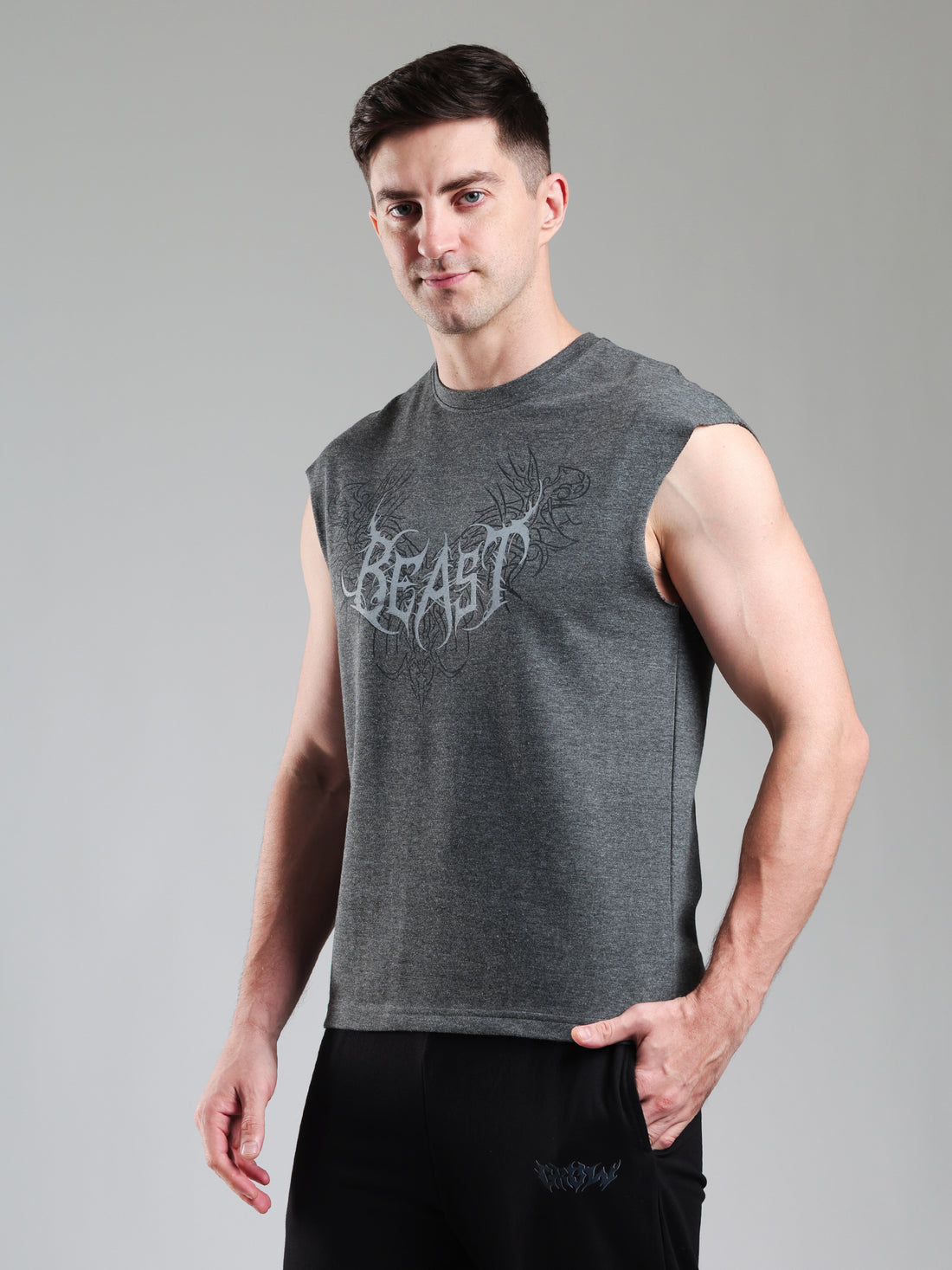 Grow Alpha Beast Capsleeves Tee Dark Grey