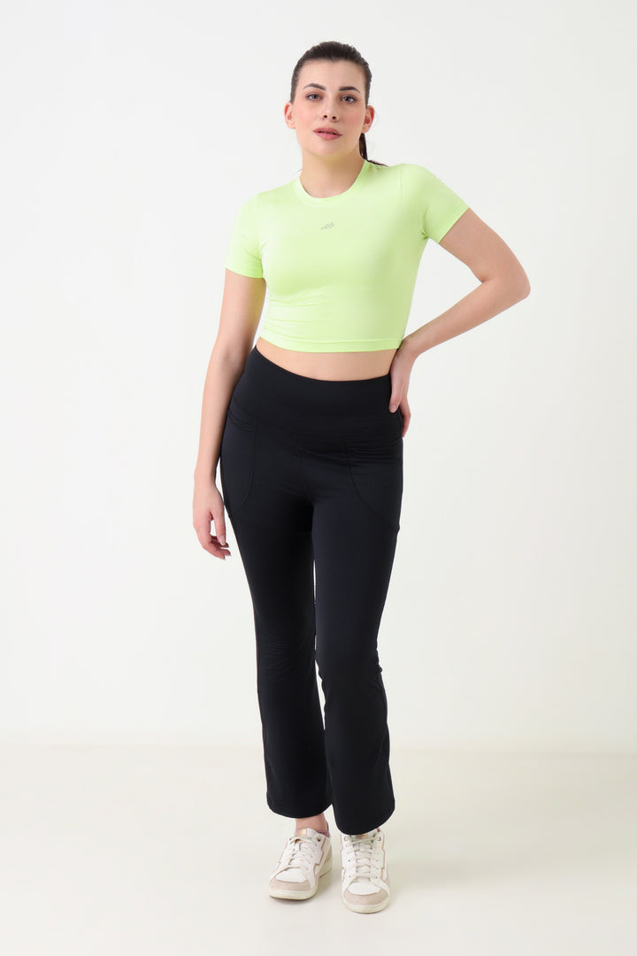 Jacquard Flare Leggings Black