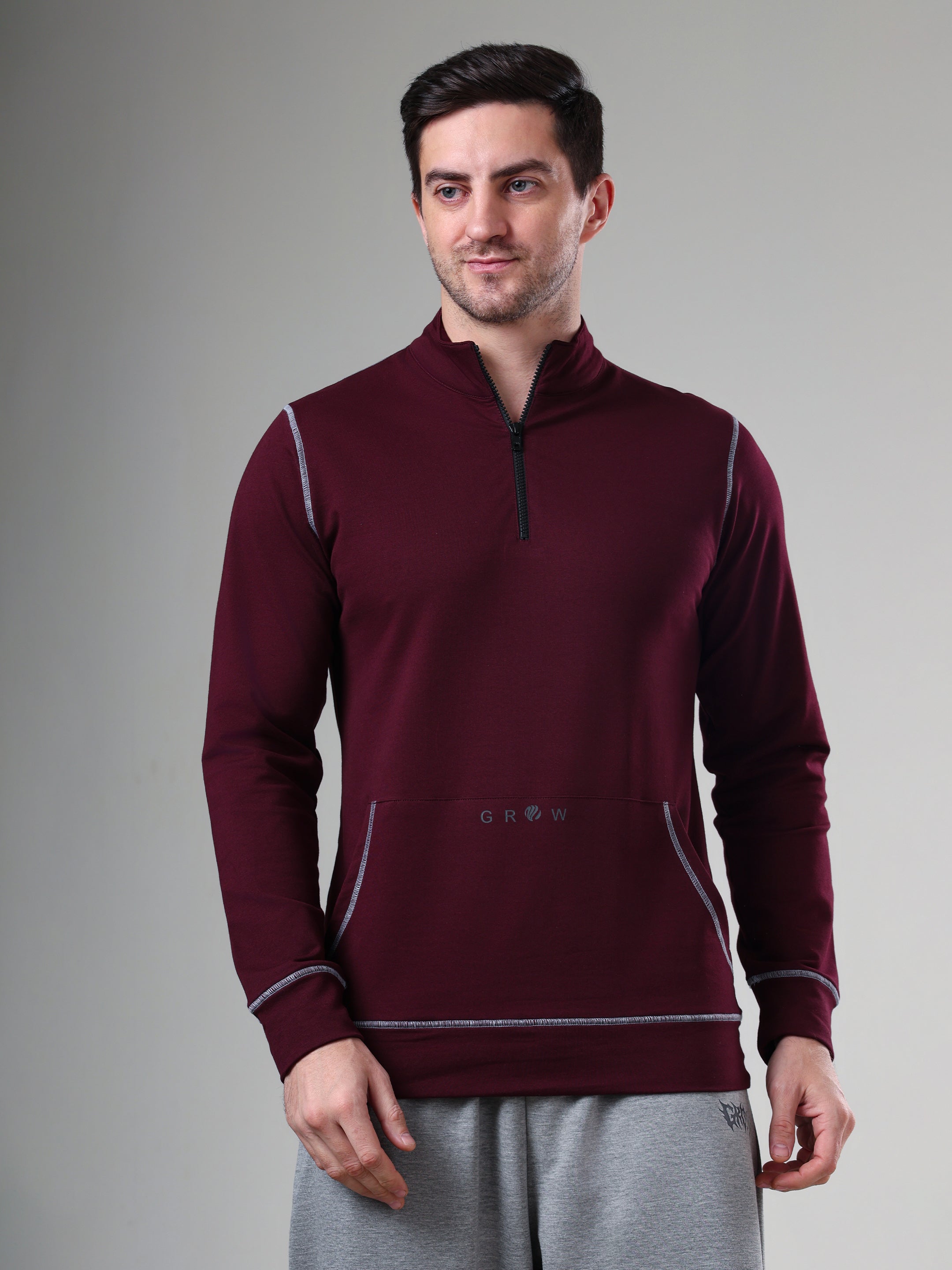 Grow 5T Pullover Wine Grey