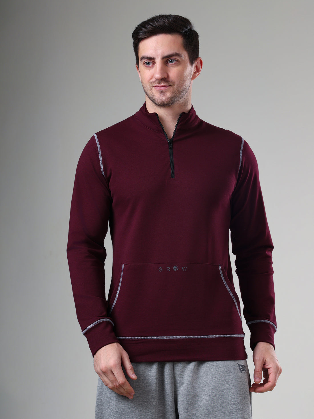 Grow 5T Pullover Wine Grey