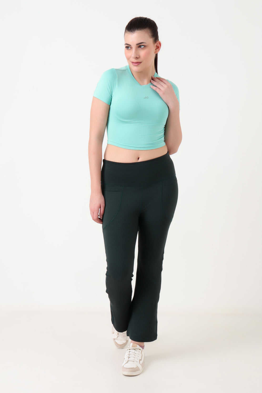 Jacquard Flare Leggings Olive