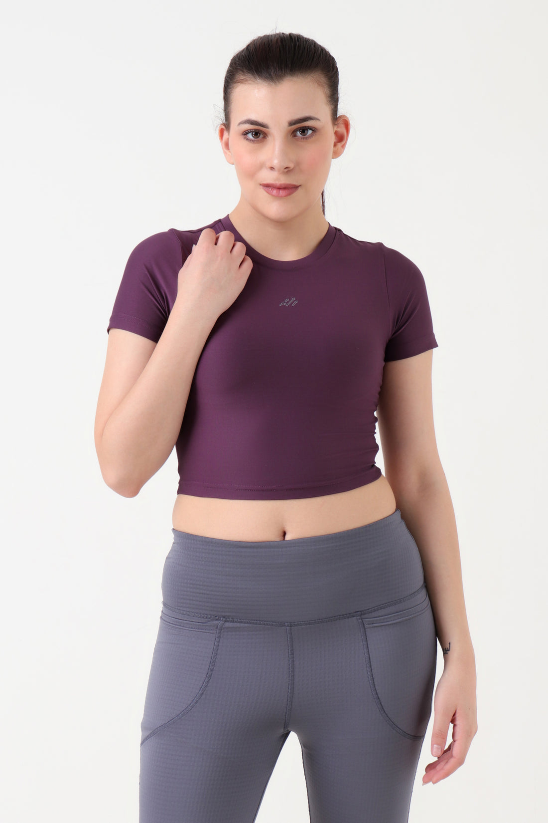 Super Stretch Training Crop Top Plum