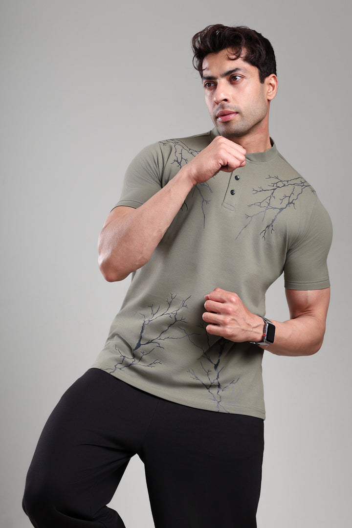 GROW Luxe Henley T-Shirt Mid grey