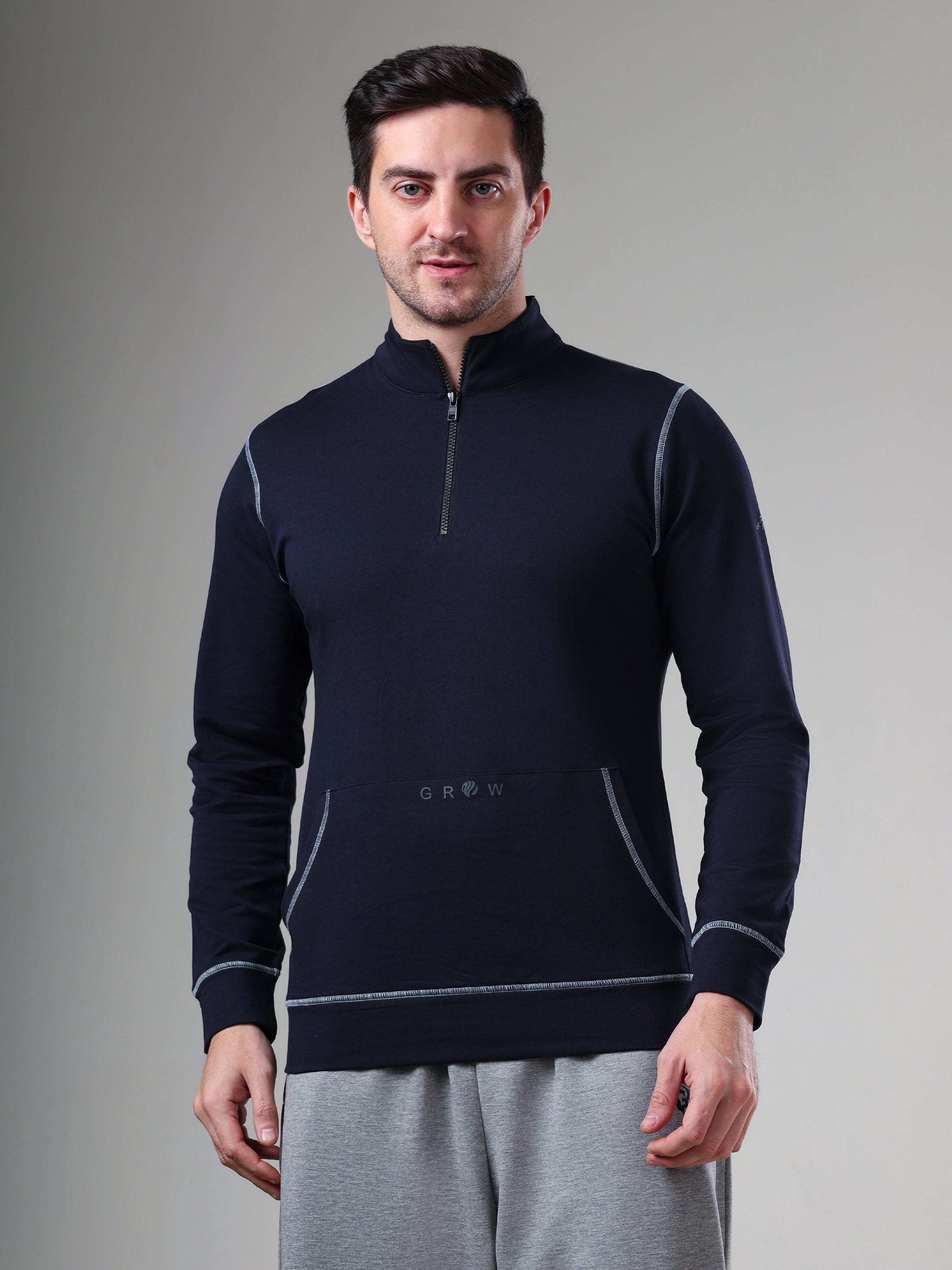 Grow 5T Pullover Navy Grey