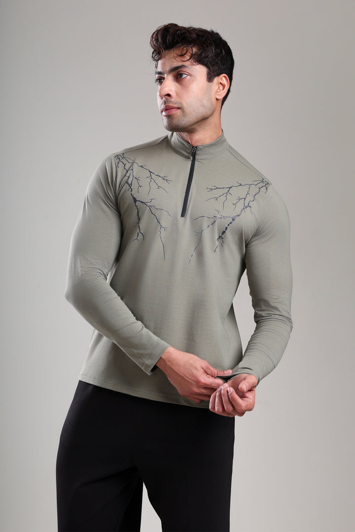 GROW ThunderFlex Zip Tshirt Mid Grey