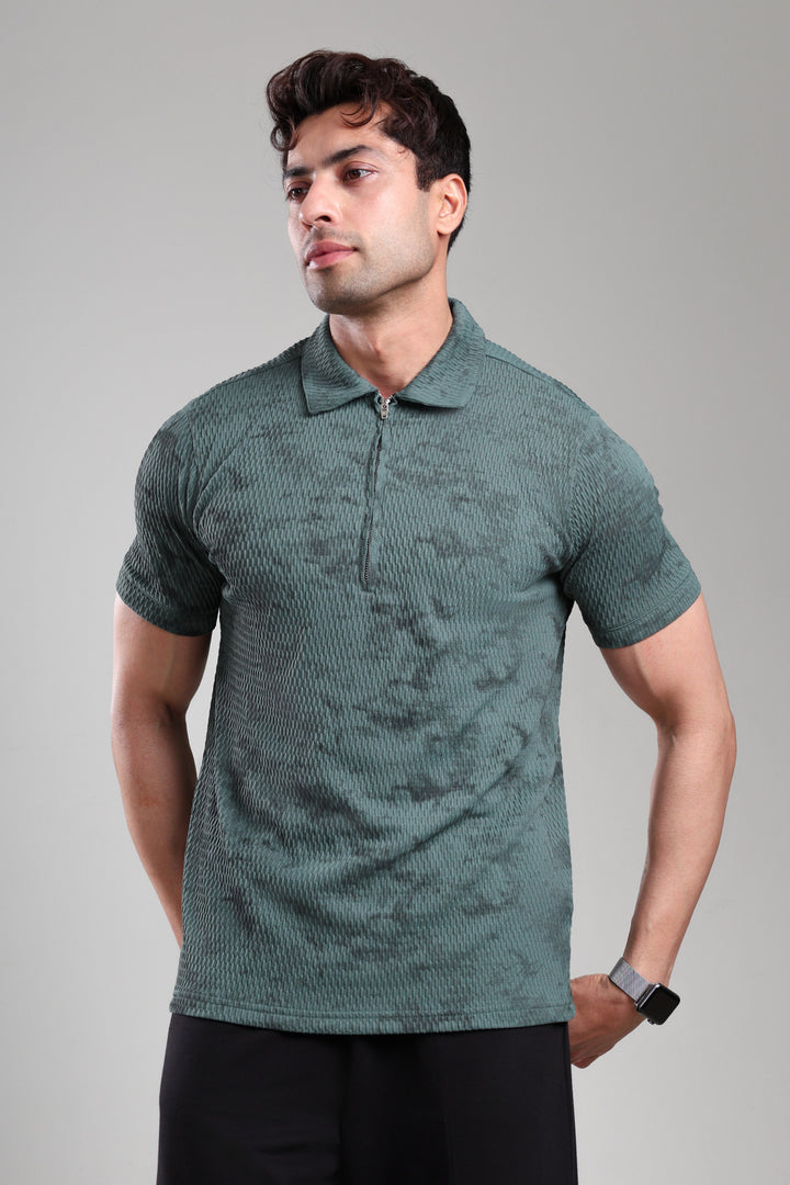 GROW Textured Polo Tee Olive