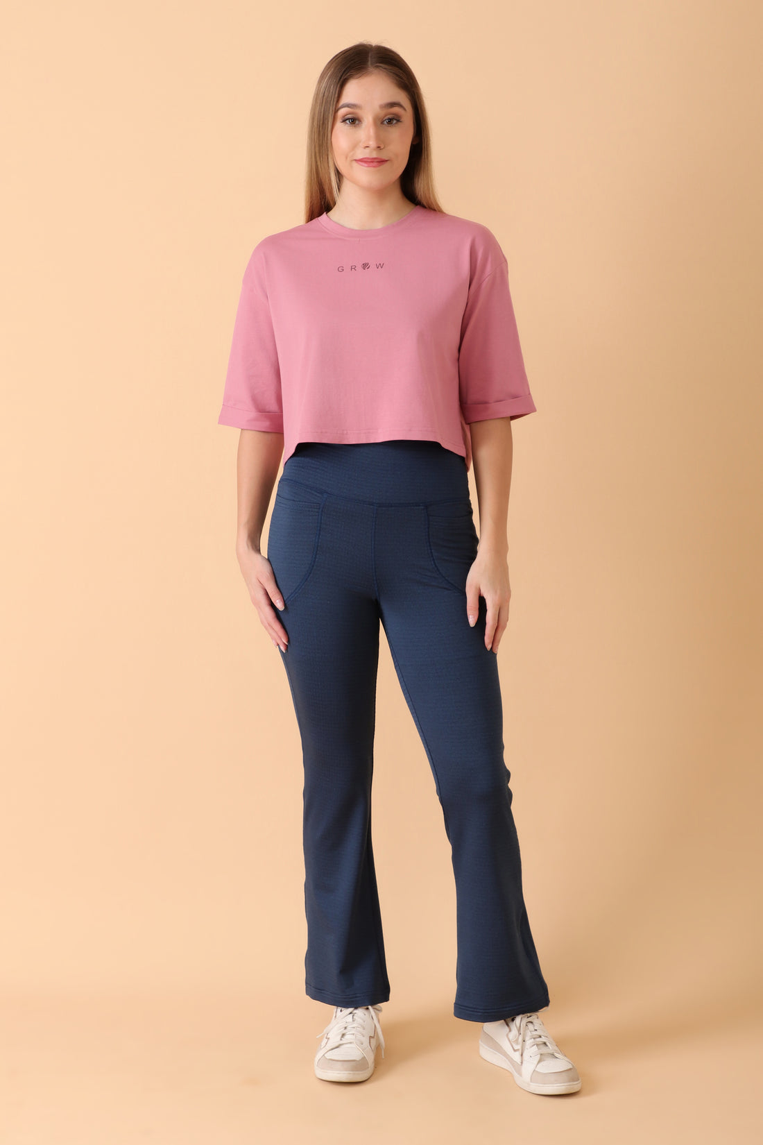Jacquard Flare Leggings Teal
