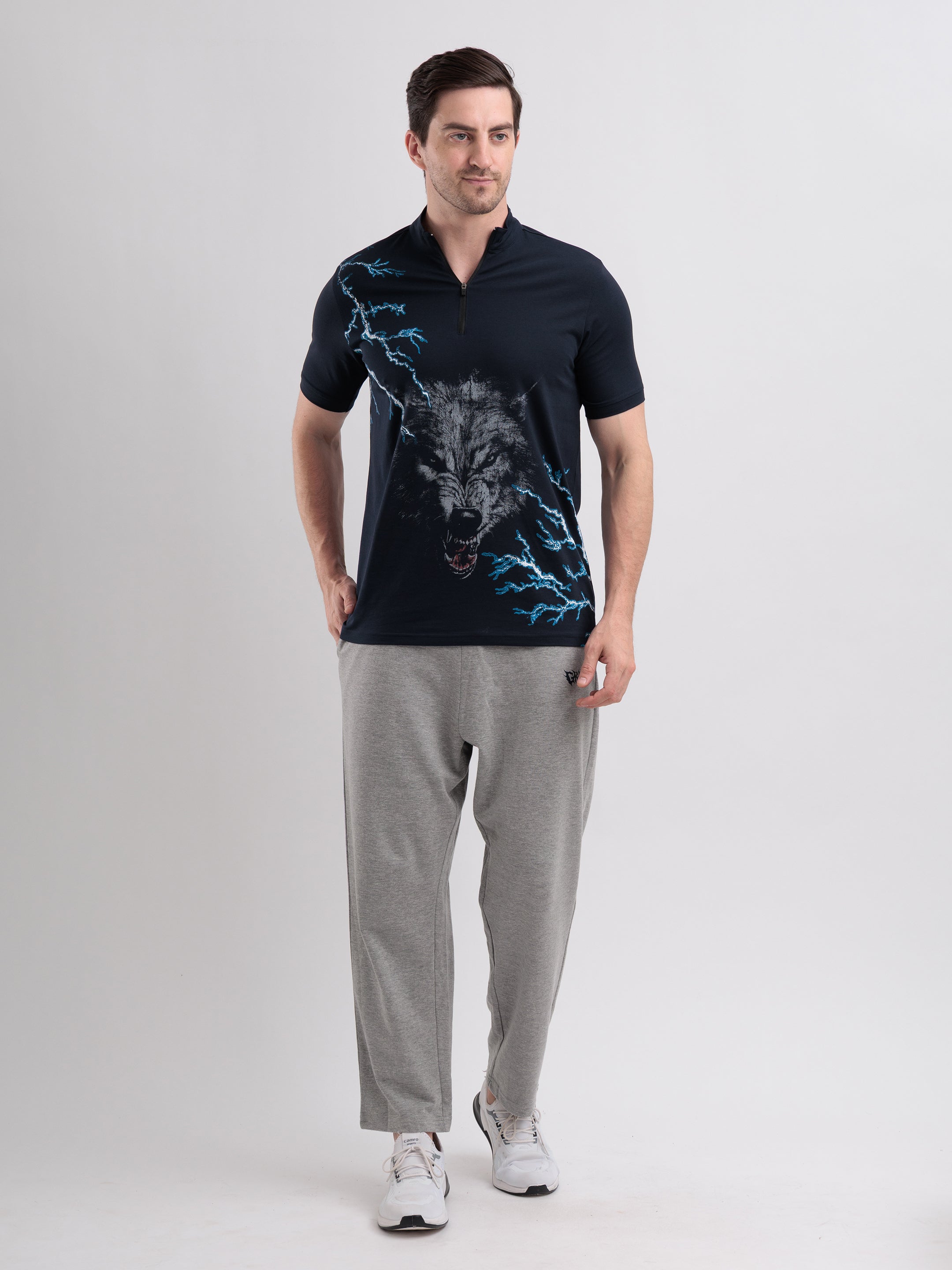 Thunderwolf Quarter Zip Tshirt Navy