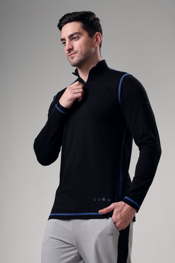 Grow 5T Quarter Zip T-shirt Black