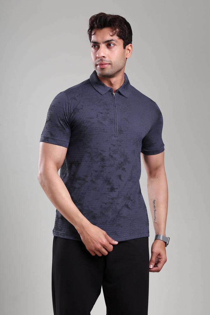 Grow Textured Polo Tee Dark Grey