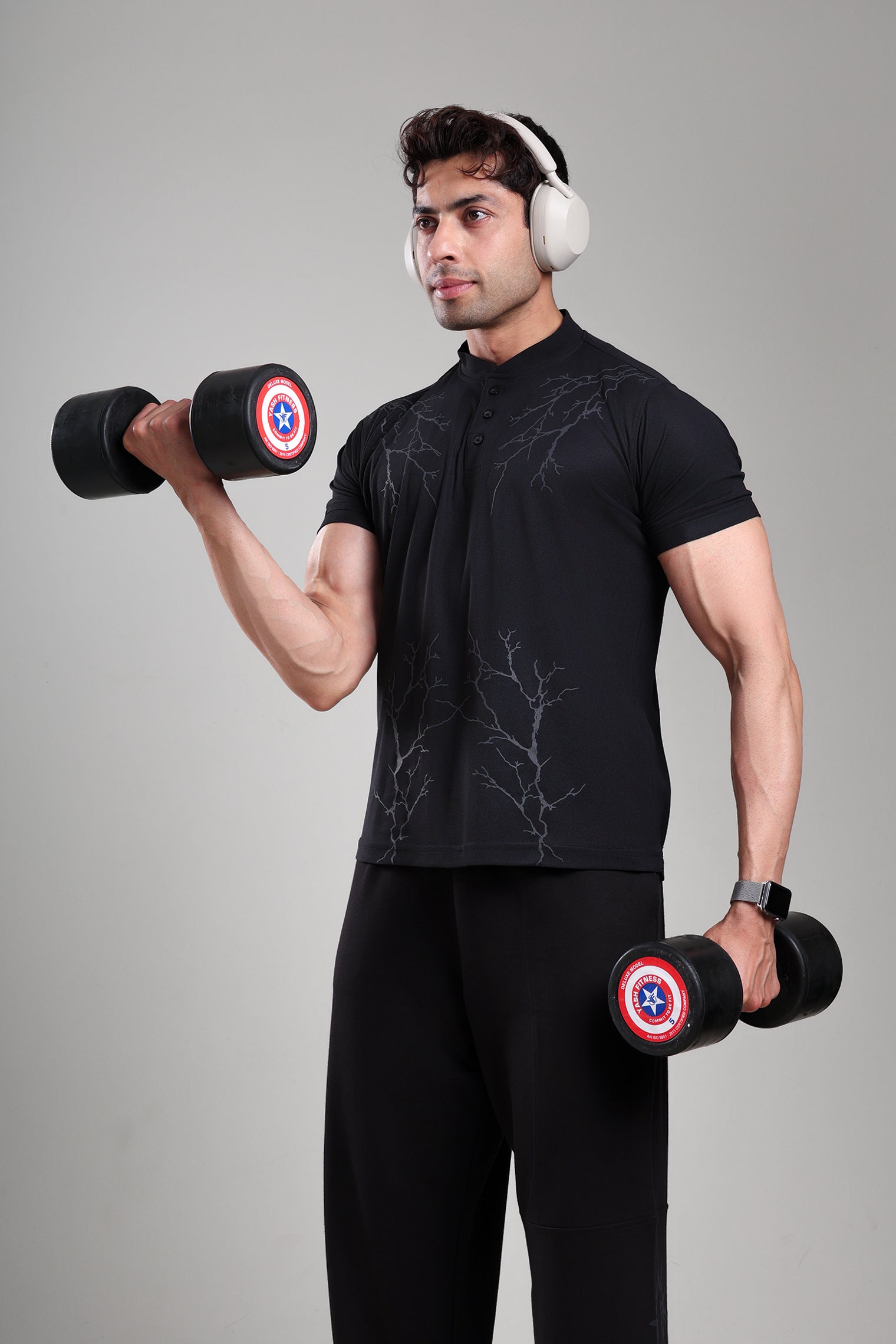 GROW Luxe Henley T-Shirt Black