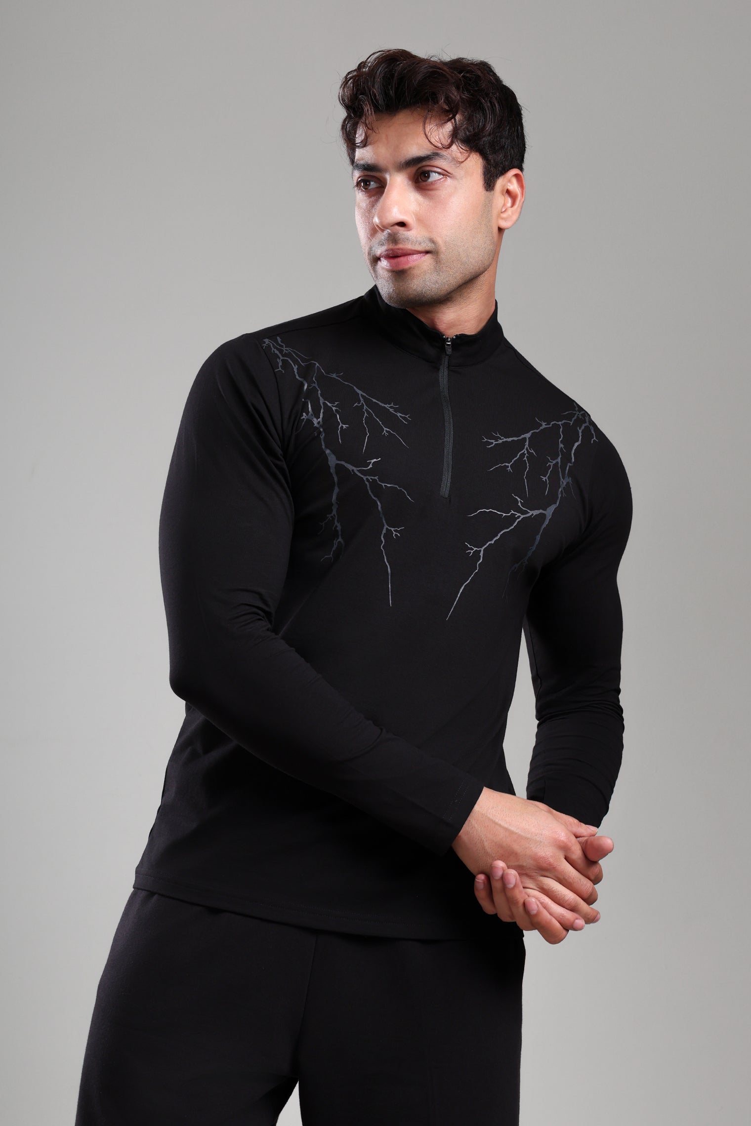 GROW ThunderFlex Zip Tshirt Black