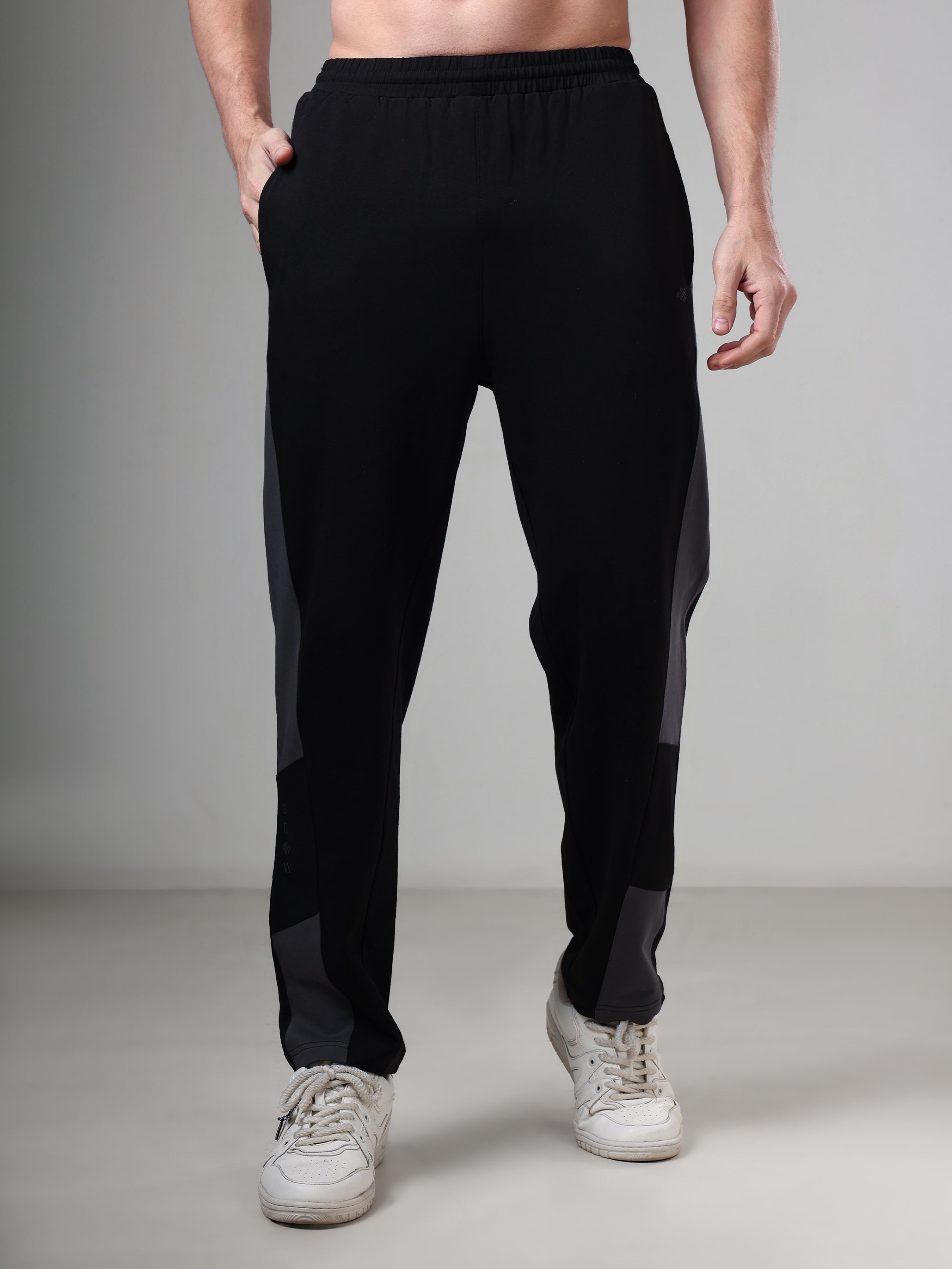 Grow Knitted Terry joggers Black Grey