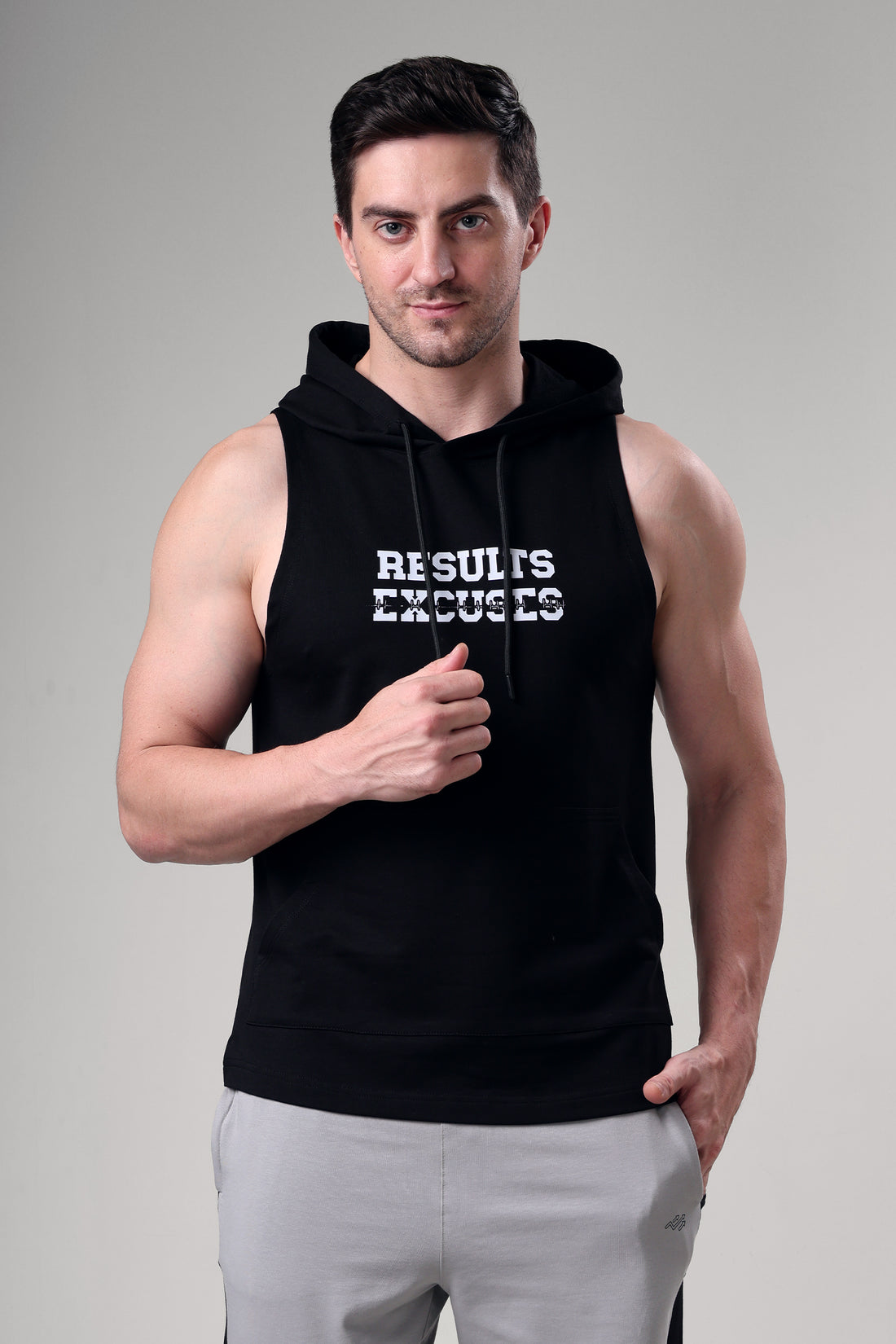 Results Sleeveless Hoodie Black