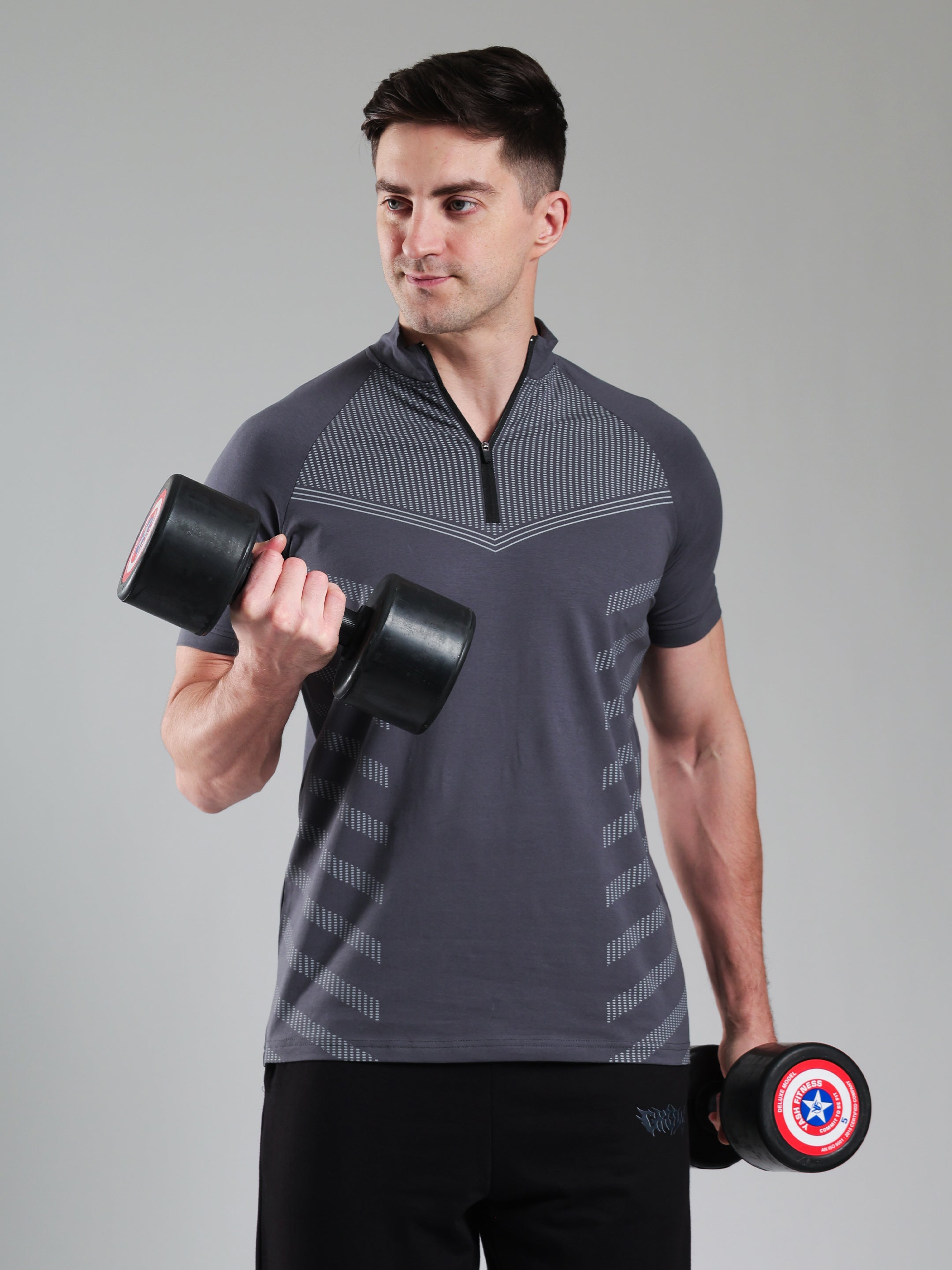 Grow AeroFlex Quarter Zip T-Shirt Dark Grey