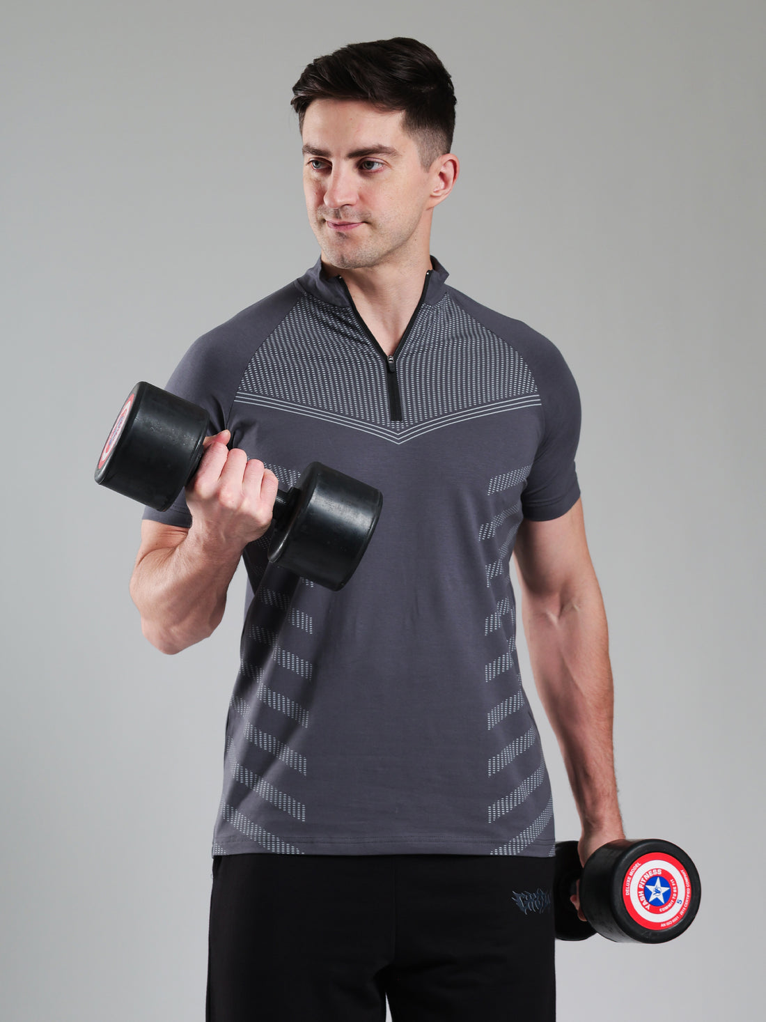 Grow AeroFlex Quarter Zip T-Shirt Dark Grey