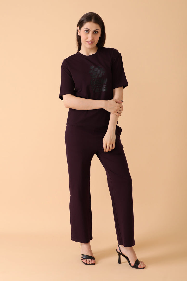 Cloud Nine Co-ord set Wine Dusk