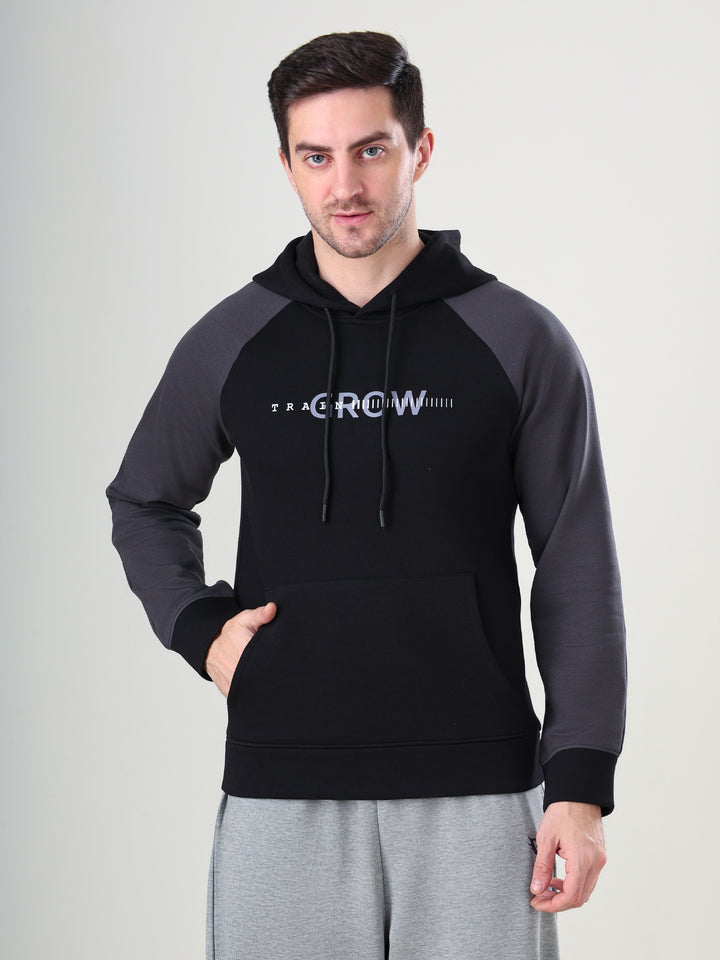Grow Raglan Comfy Hoodie Black
