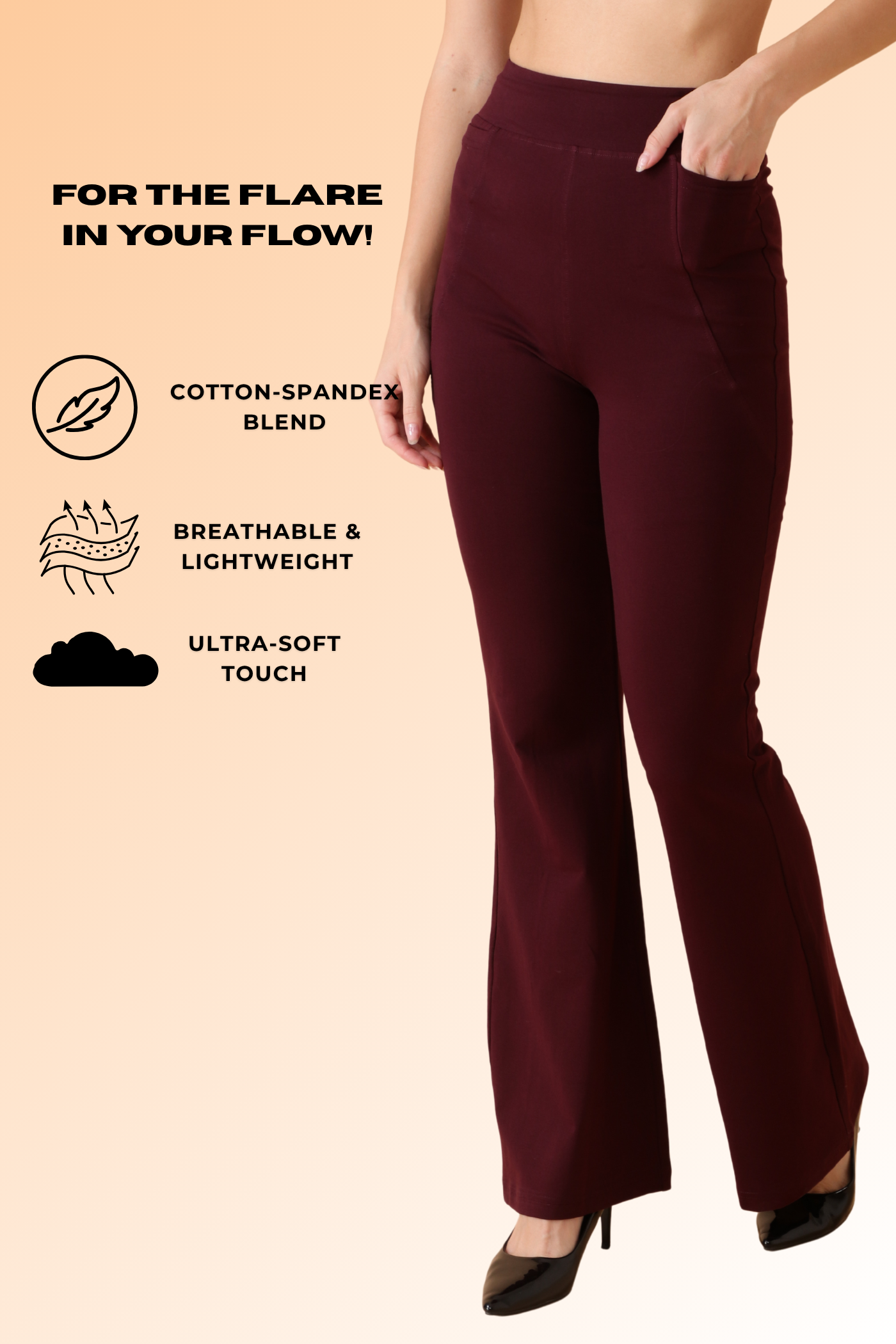 Easy Breezy Flare Pant Velvet Wine