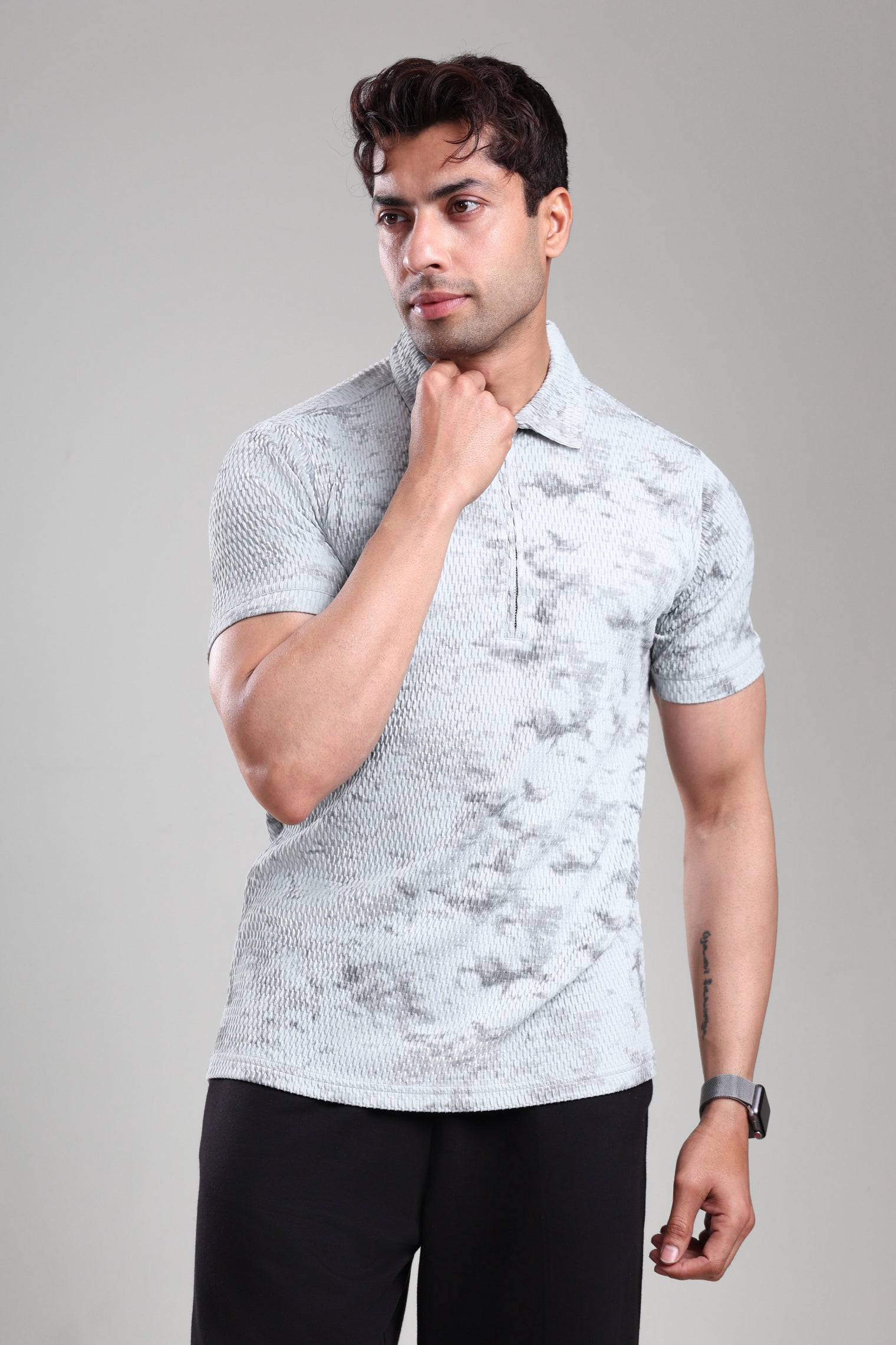 GROW Textured Polo Tee Mint