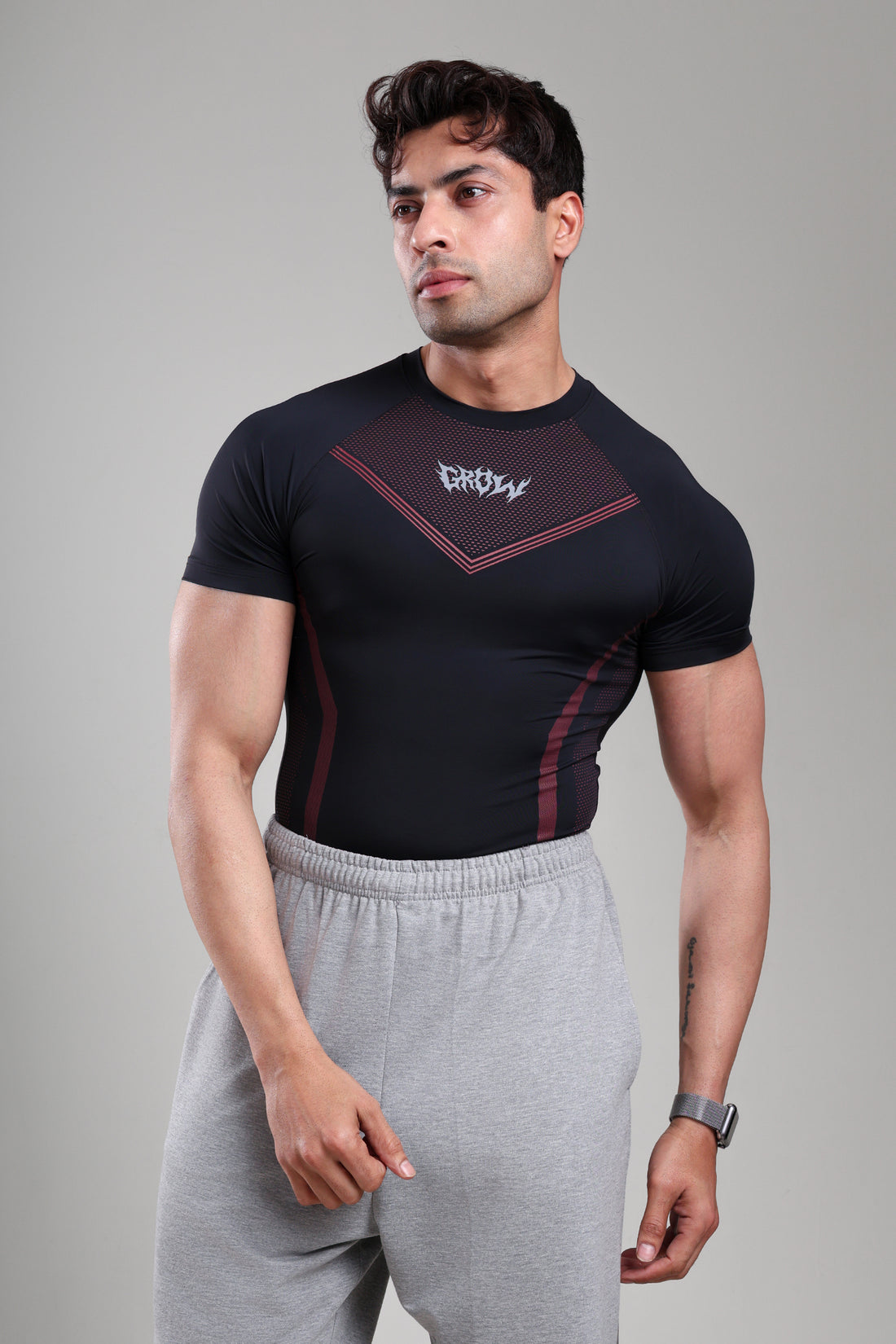 GROW Alpha Compression Black/Maroon